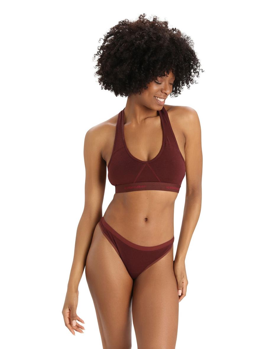 Soutien Gorge Icebreaker Merino Sprite Racerback Femme Rouge | FR 1813HAPK